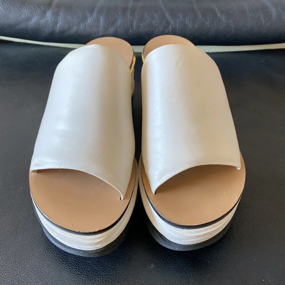 CHLOÉ Leather Platform Wedge Sandal - Picture 2 of 8